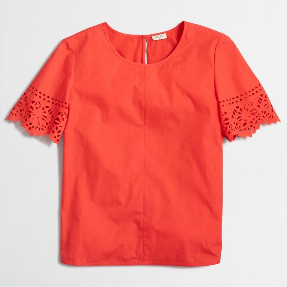 J. Crew Eyelet Short Sleeve Blouse